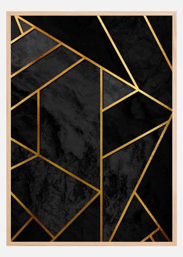 Gold & Black Marble Постер