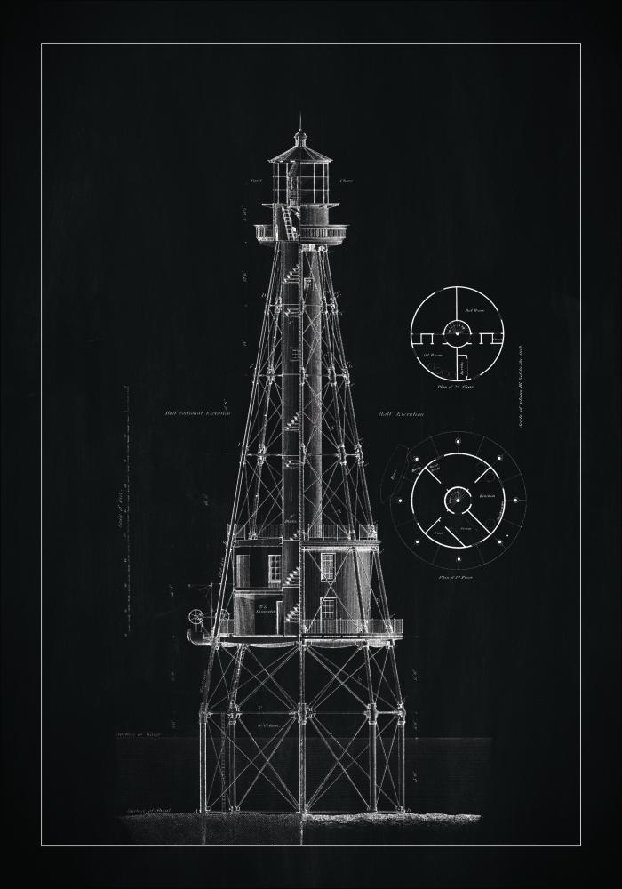 Griffeltavla - Fyr - Ship Shoal Lighthouse Постер