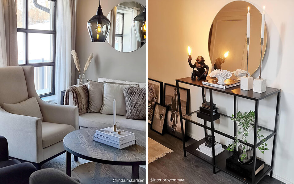 Кръгли огледала - стилни лампи